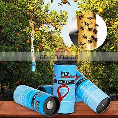 4 Pack Sticky Fly Traps Indoor/Outdoor Fruit Fly Ribbon Catcher Fly Strips Hanging