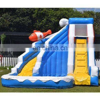 Hot selling ocean theme adult size water park inflatable pool slide for sale