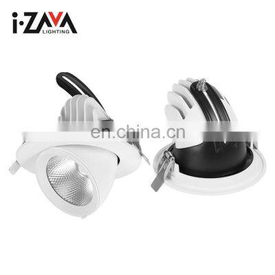 Rotatable Adjustable Structure Commercial Recessed Mount 10W 15W 25W 35W COB Aluminum LED Spotlight