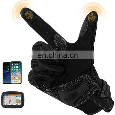 Customized carbon fiber long Factory Touchscreen Full Finger Knuckle Protection Anti Slip Motorcycle Racing Gloves
