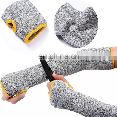 13Gauge HPPE Knit Level 5 Protective Cut Resistant Arm Sleeves with Thumb Slot