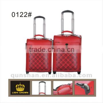 red PU luggage bags