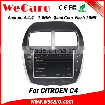 Wecaro Android 4.4.4 multimedia system in dash for citroen c4 car dvd player with gps android bluetooth
