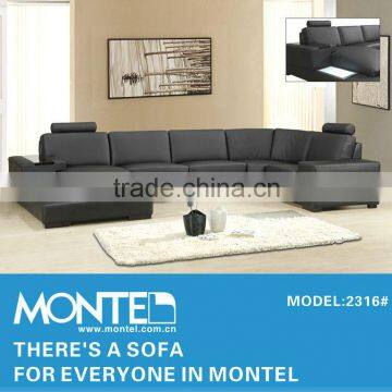 modern grey leather corner sofa bed