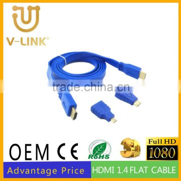 High speed high quality flat mini micro displayport to hdmi component cable for camera computer smartphone
