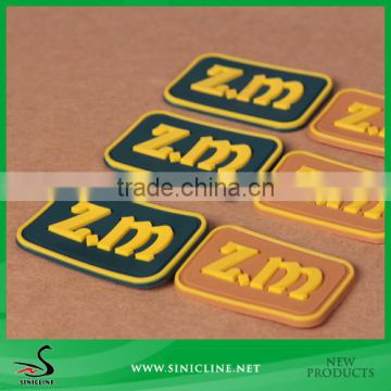Sinicline Embossed label sticker / 3D Rubber Jeans PVC Label Patch