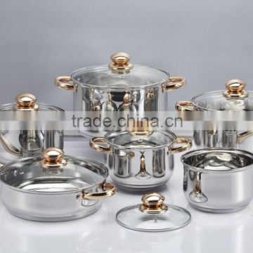 12pcs high quality stainless steel cookong pot