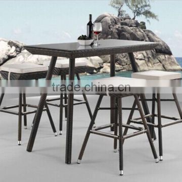 plastic rattan furniture mini bar table and chairs