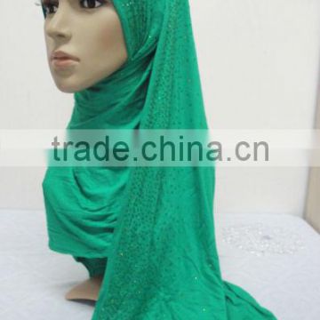 JL051 latest cotton jersey scarf with rhinestones,muslim hijab scarf