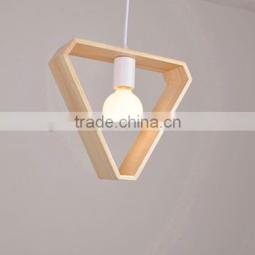 design geometry vintage triangle shape wood pendant lamp LED lamp