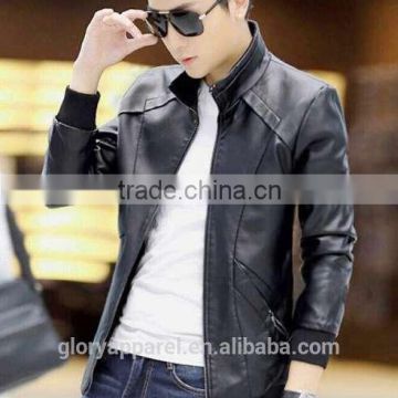 Slim fit leather jacket mens