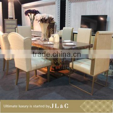 JT75-01 Stainless Steel Base Dining Table-JL&C Luxury Home Furniture