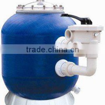 Side mounted winding glass fibre sand filter