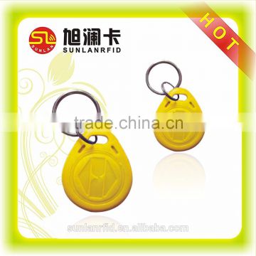 high quality customized yellow hotel key fob with high frequency 13.56MHz