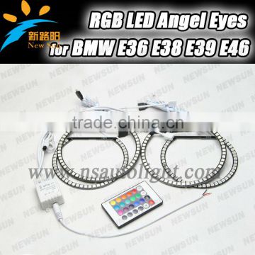 New arrival led RGB angel eyes E36 E38 E39 E46 131MM angel eyes ring 5050smd angel eyes headlight for BMW color change