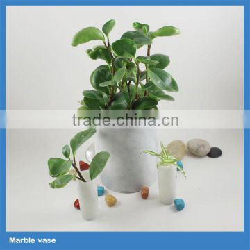 small indoor handmade white marble plant/flower vases