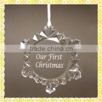 Wholesale Snowflake Blown Glass Ornament For 2014 New Year Gifts
