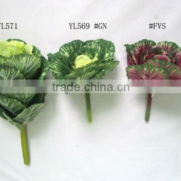 artificial silk kale green/mauve YL569