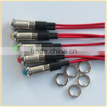 8mm high brightness LED machine indicator with 20cm leading wire