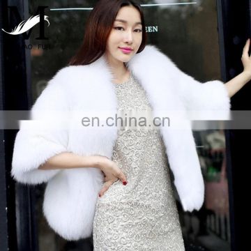 2016 New Arrival Ladies Fashion Charming Short White Fox Fur Coat