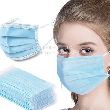 Disposable nonwoven face mask for medical earloop 3ply