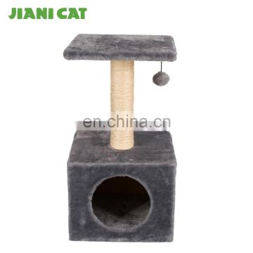 modern indoor luxury wooden cat tree house on stand
