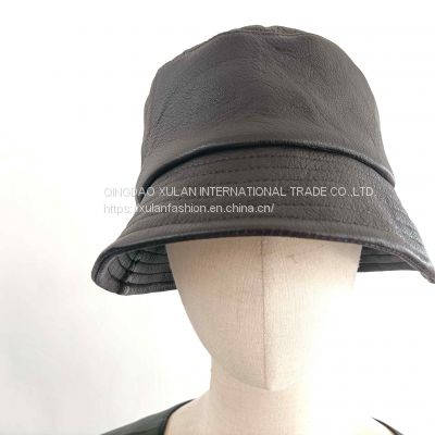 Men's genuine leather deerskin bucket hat