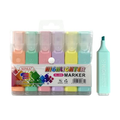 Manufacturer oem custom kids stationery fluorescent bible highlighter pen colorful mini square pastel highlighter marker pen set for school