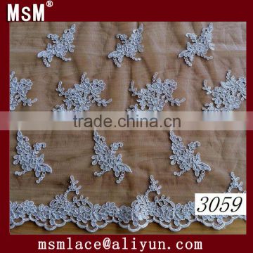 New design ! 2015 wholesale Bridal corded embroidery lace fabric