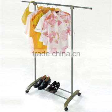 modern adjustable steel cloth hanger stand with wheels