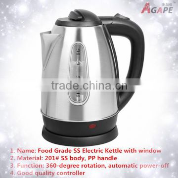 1800W 1.7L Electric Stainless Steel Water Kettle Luxury Food Grade Rapid Heating WithTransparent Water Level Gauge AEK-708