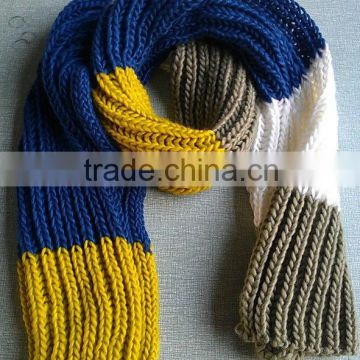 Popular Soft Chunky Acrylic Knitting Stripe Scarf