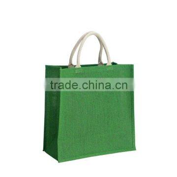 large green color jute shopper Bag