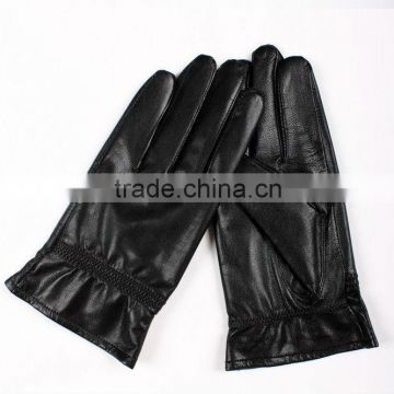 mens black sheepskin leather driving gloves for motorbike