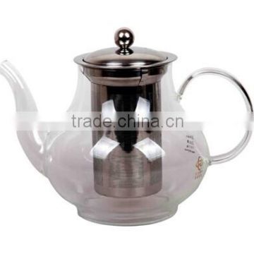 1000ml borosilicate glass tea pot with stainless steel strainer