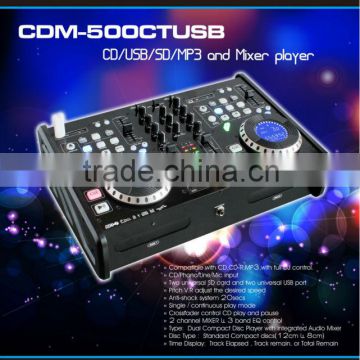 CDM-500CTUSB dual CD USB SD Mp3 Audio DJ Mixer Player