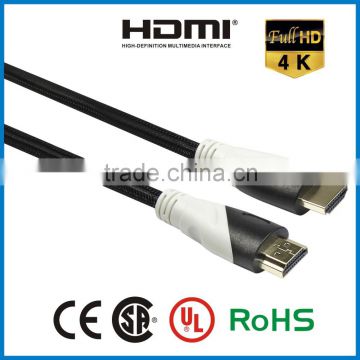 China High Speed braided HDMI Cable 1.4V with nylon Sleeve Support 3D 4K