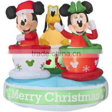Funny inflatable christmas decoration Mickey with dog