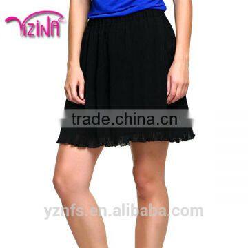 Black shiffon fabric china sexy mini skirt