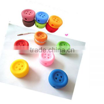 2013 new design silicone button shape cable organizer/earphone cable organizer/plastic cable organizer