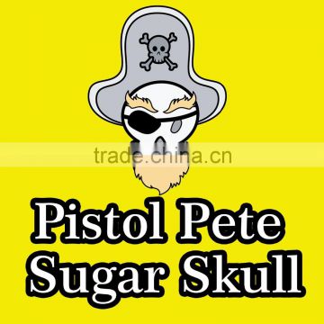 Pistol Pete Sugar Skull Black/Orange Pillow Case 17.7*17.7'' Sofa Decor