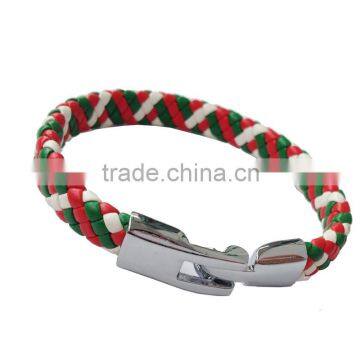 Fashion hot sales rainbow woven bracelets in Chinese DongGuan factory