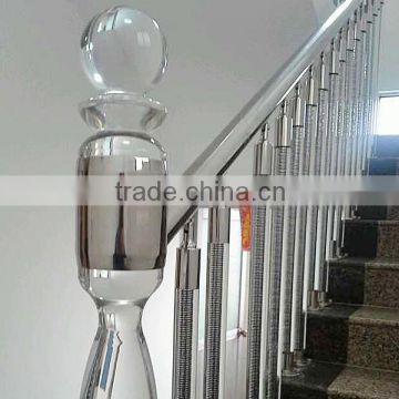 Interior Stainless Steel Acrylic crystal Stair railings /acrylic baluster
