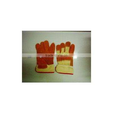 China men cow split leather working safety gloves