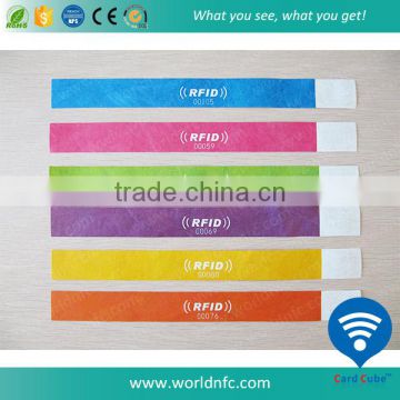 Disposable 13.56MHz ISO 14443A MF Classic 1k S50 RFID Paper Wristband