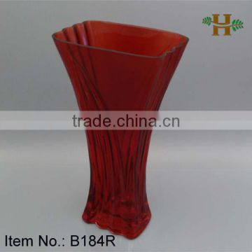 Hot Sale Flower Shaped Red Bohemia Crystal Vase