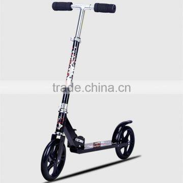 hot sale child and adult freestyle kick folding scooter with 2 big PU wheels
