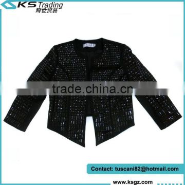 2015 Black Inlay Decorate Jacket China Clothing Import from Guangzhou