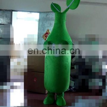 green walking mascot beer bottle costume
