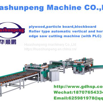 Roller type automatic vertical and horizontal edge saw cutting machine with PLC custom